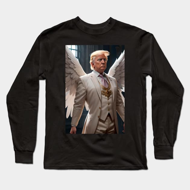 Donald J Trump The Chosen One Trump - Artificial Intelligence Art AI - Donald Trump Mug Shot 2024 - Never Surrender Long Sleeve T-Shirt by saxsouth